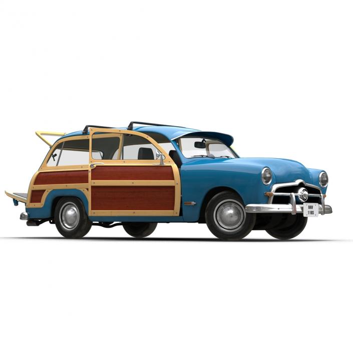 Generic Retro Car Rigged 3D model