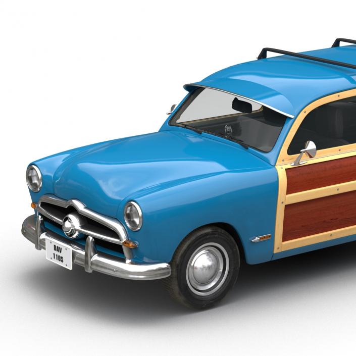 Generic Retro Car Rigged 3D model