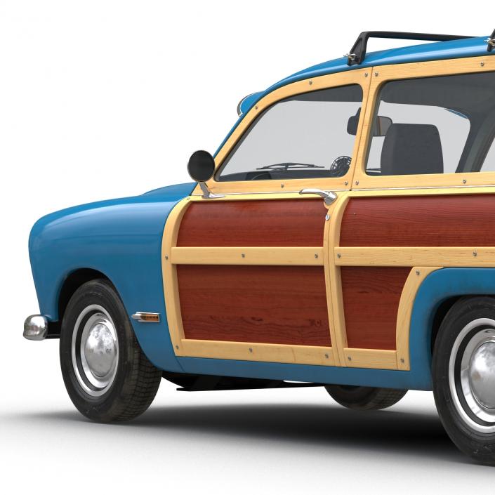 Generic Retro Car Rigged 3D model