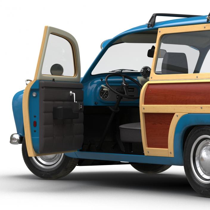 Generic Retro Car Rigged 3D model