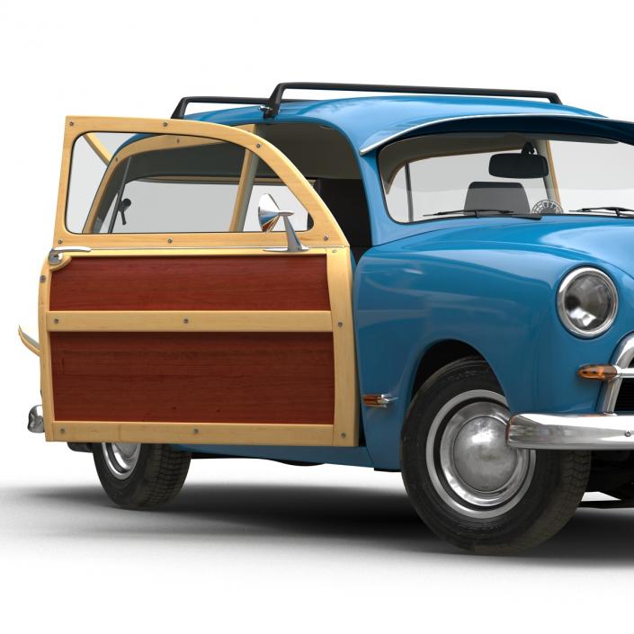 Generic Retro Car Rigged 3D model