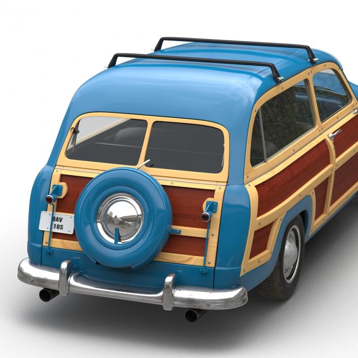 Generic Retro Car Rigged 3D model