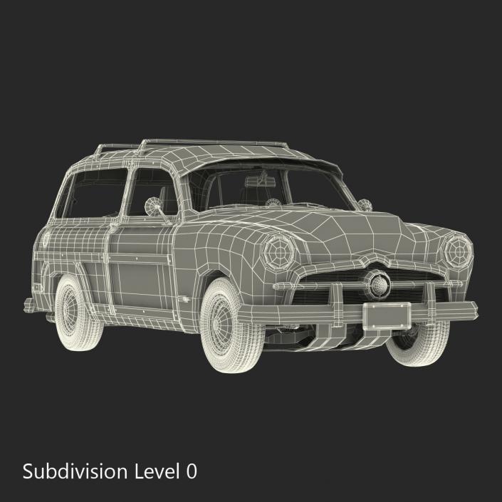 Generic Retro Car Rigged 3D model