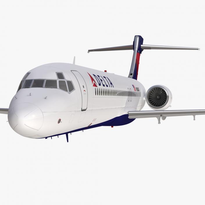 Boeing 717-200 Delta Air Lines Rigged 3D