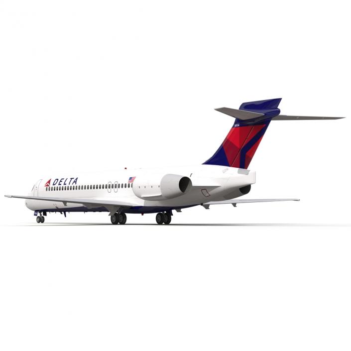 Boeing 717-200 Delta Air Lines Rigged 3D