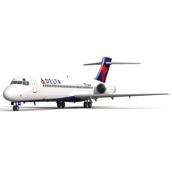 Boeing 717-200 Delta Air Lines Rigged 3D