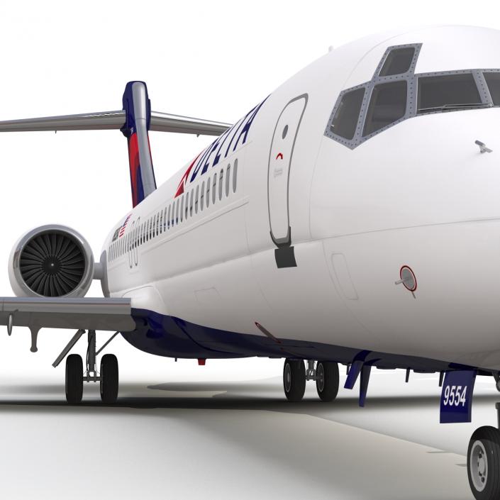 Boeing 717-200 Delta Air Lines Rigged 3D