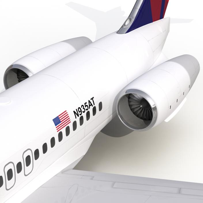 Boeing 717-200 Delta Air Lines Rigged 3D