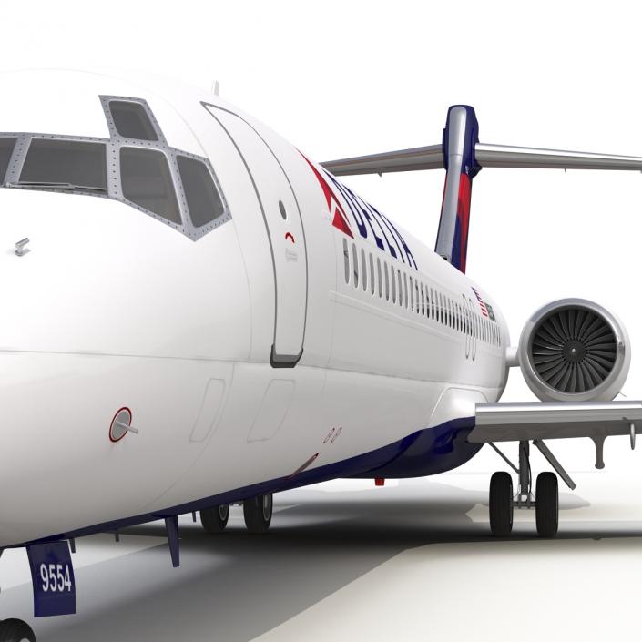 Boeing 717-200 Delta Air Lines Rigged 3D