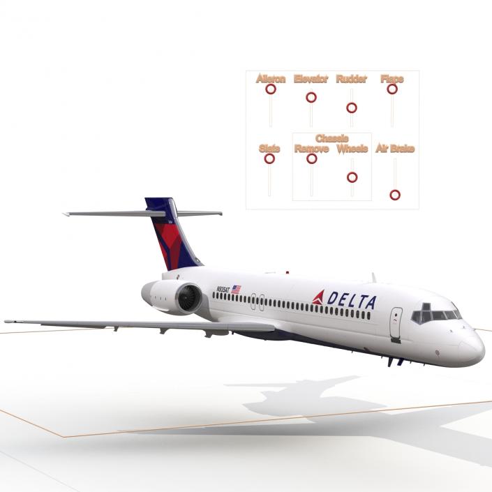 Boeing 717-200 Delta Air Lines Rigged 3D