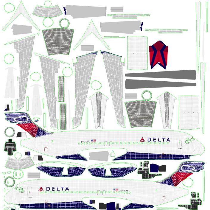 Boeing 717-200 Delta Air Lines Rigged 3D