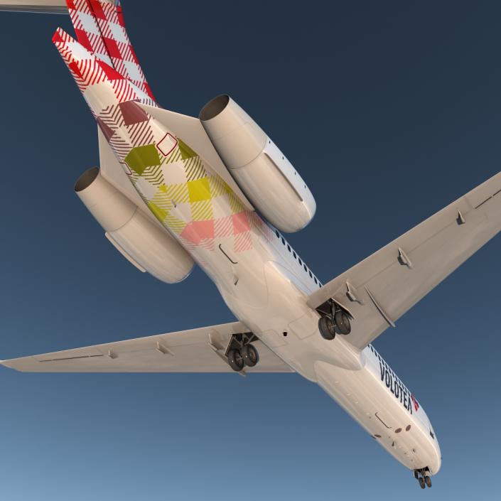 Boeing 717-200 Volotea Rigged 3D model