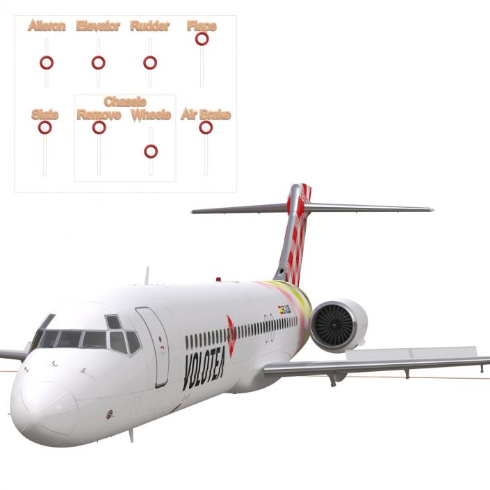 Boeing 717-200 Volotea Rigged 3D model