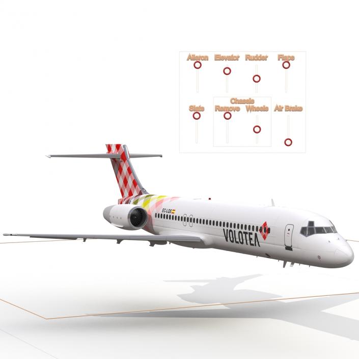 Boeing 717-200 Volotea Rigged 3D model