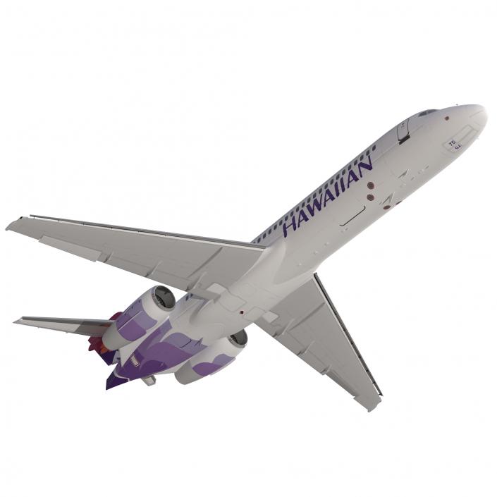 Boeing 717-200 Hawaiian Airlines Rigged 3D model