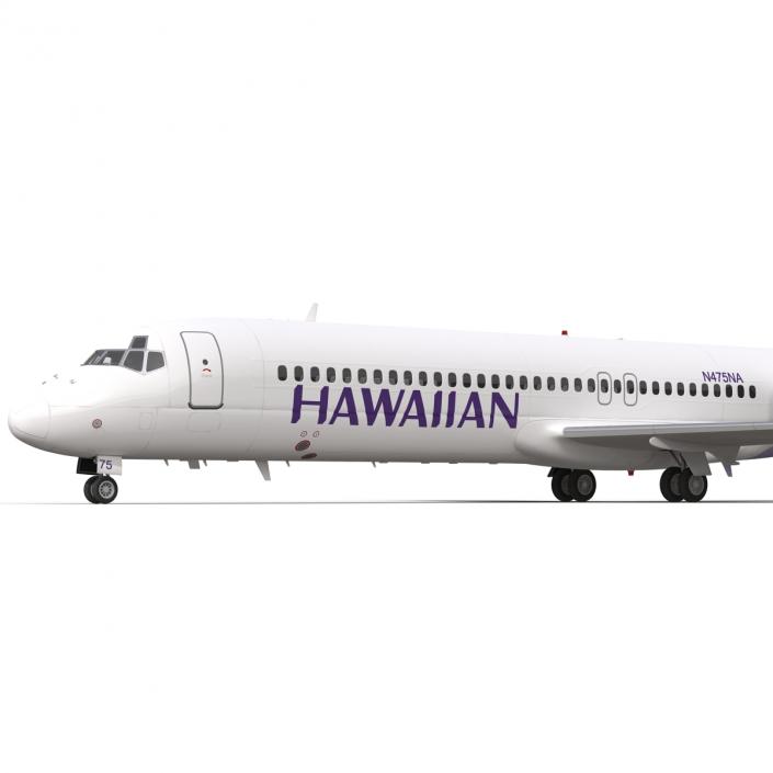 Boeing 717-200 Hawaiian Airlines Rigged 3D model