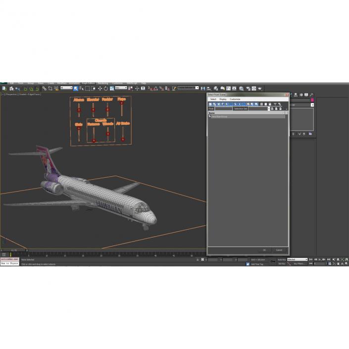 Boeing 717-200 Hawaiian Airlines Rigged 3D model