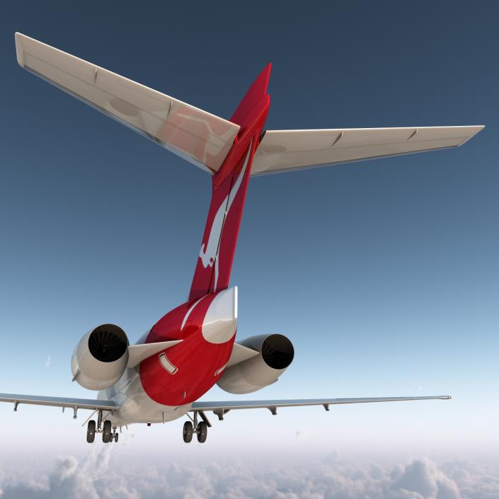 3D Boeing 717-200 Qantas Airways Rigged