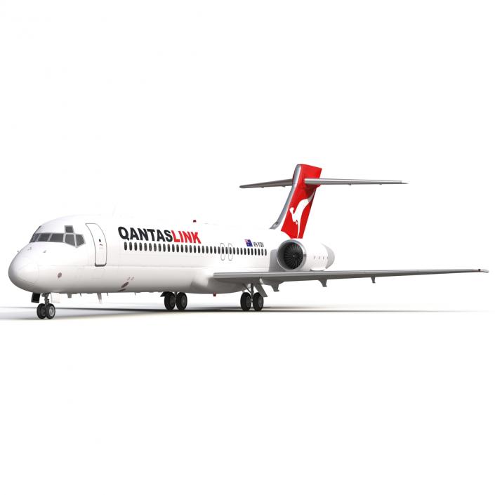 3D Boeing 717-200 Qantas Airways Rigged