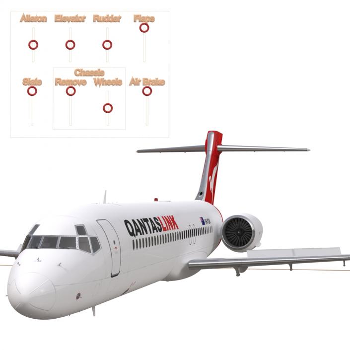 3D Boeing 717-200 Qantas Airways Rigged