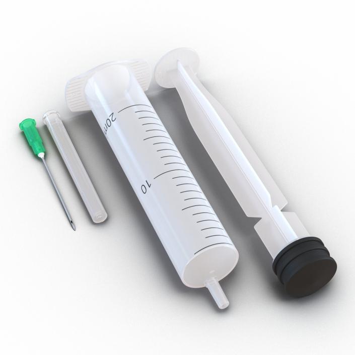 Disposable Syringe 20ml Set 3D