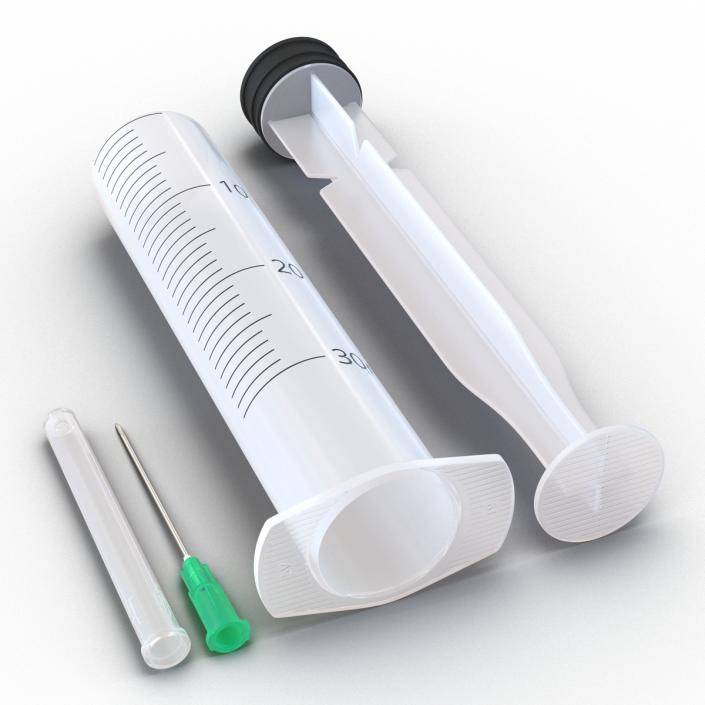 Disposable Syringe 30ml Set 3D