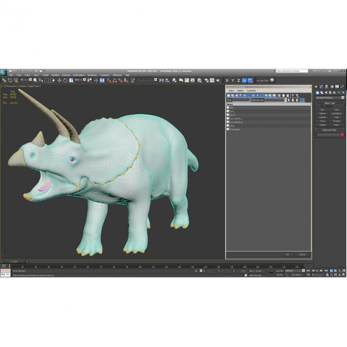 3D Triceratops Pose 2 model