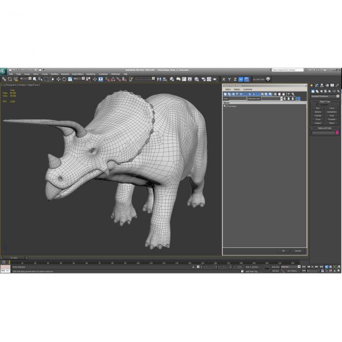 3D Triceratops Pose 3 model