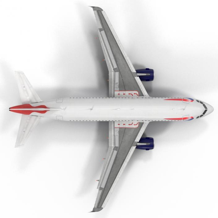 Airbus A319 British Airways Rigged 3D model