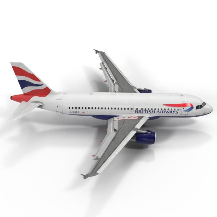 Airbus A319 British Airways Rigged 3D model