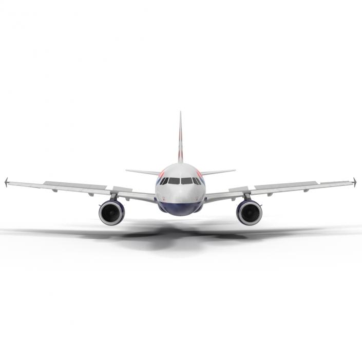 Airbus A319 British Airways Rigged 3D model