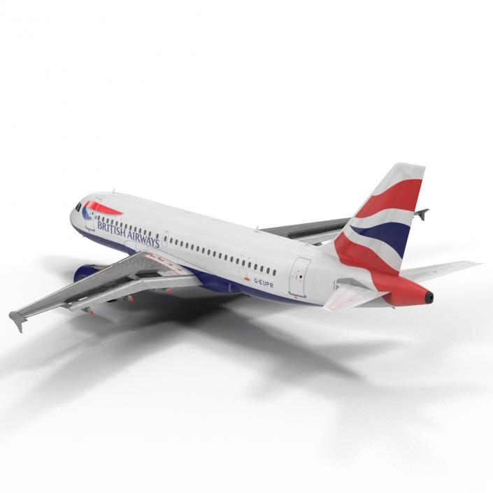 Airbus A319 British Airways Rigged 3D model