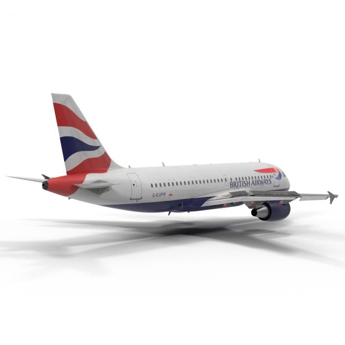 Airbus A319 British Airways Rigged 3D model