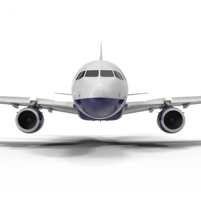 Airbus A319 British Airways Rigged 3D model