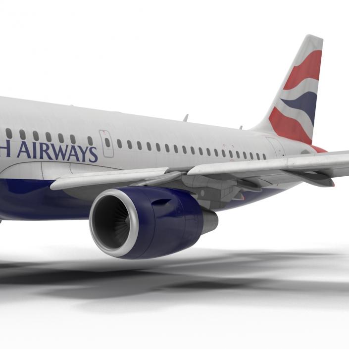 Airbus A319 British Airways Rigged 3D model