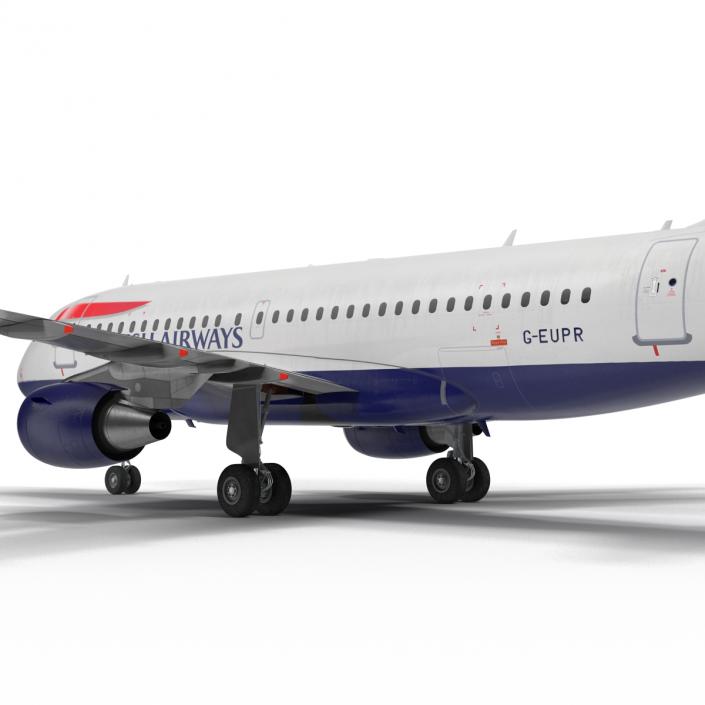 Airbus A319 British Airways Rigged 3D model