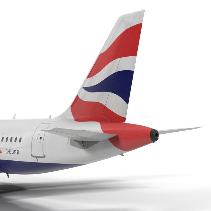 Airbus A319 British Airways Rigged 3D model