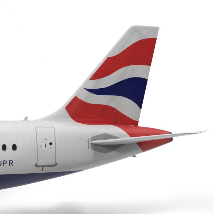 Airbus A319 British Airways Rigged 3D model