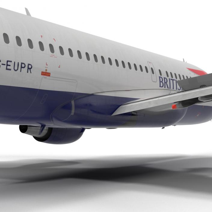 Airbus A319 British Airways Rigged 3D model