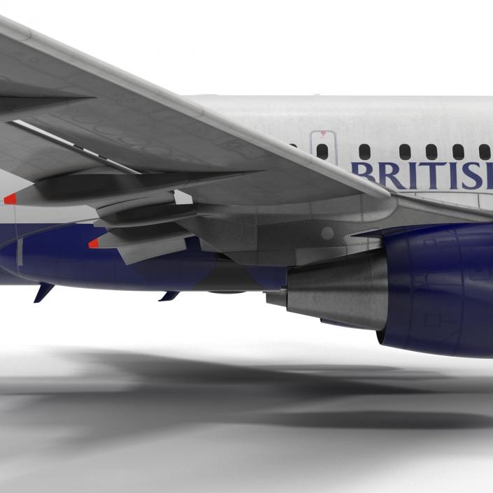 Airbus A319 British Airways Rigged 3D model