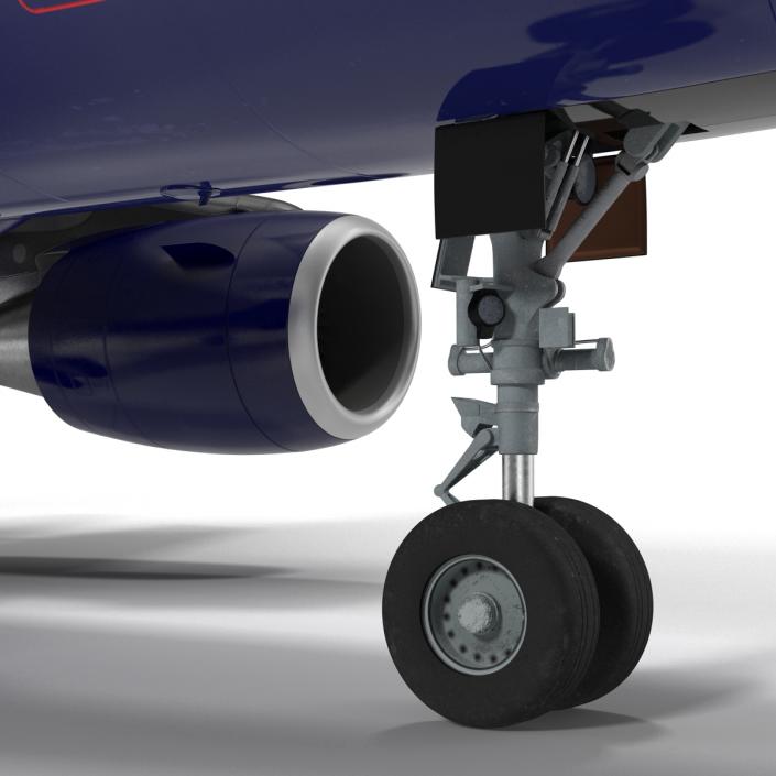 Airbus A319 British Airways Rigged 3D model