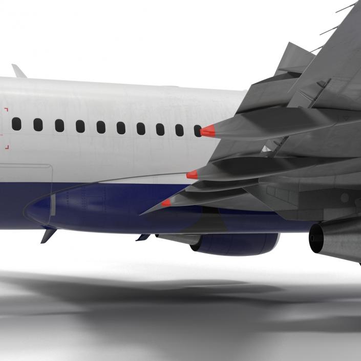 Airbus A319 British Airways Rigged 3D model