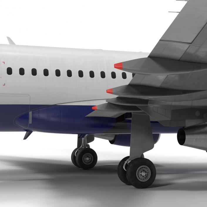 Airbus A319 British Airways Rigged 3D model