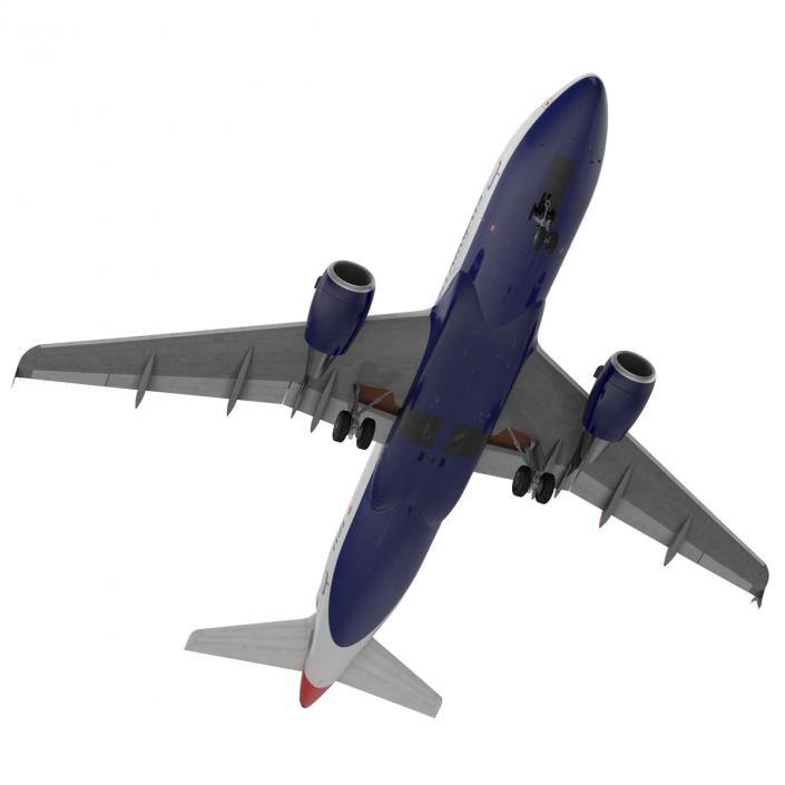 Airbus A319 British Airways Rigged 3D model