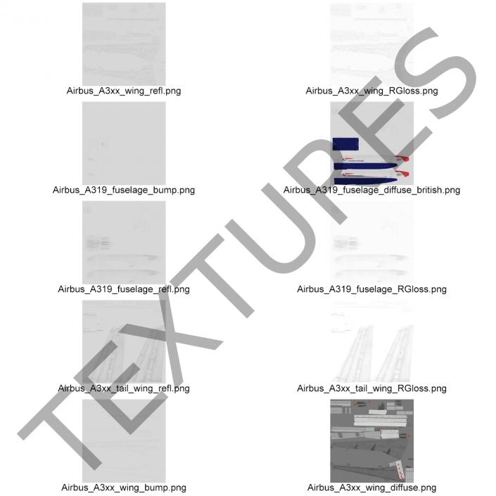 Airbus A319 British Airways Rigged 3D model