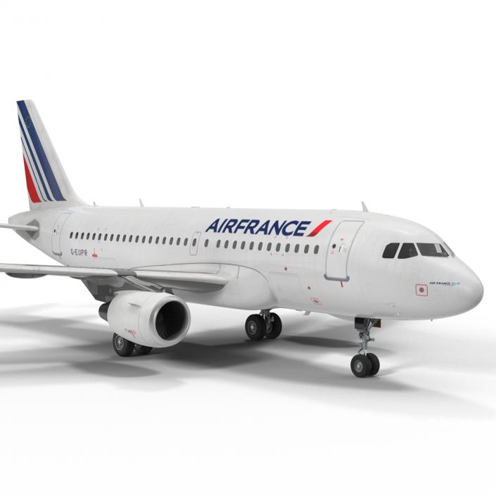 Airbus A319 Air France Rigged 3D model