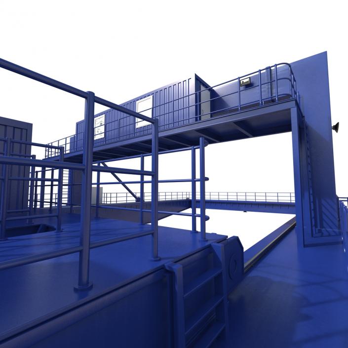 Rail Mounted Gantry Container Crane Blue and 40 ft ISO Container 3D model