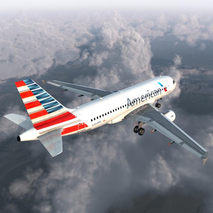 Airbus A319 American Airlines 3D model