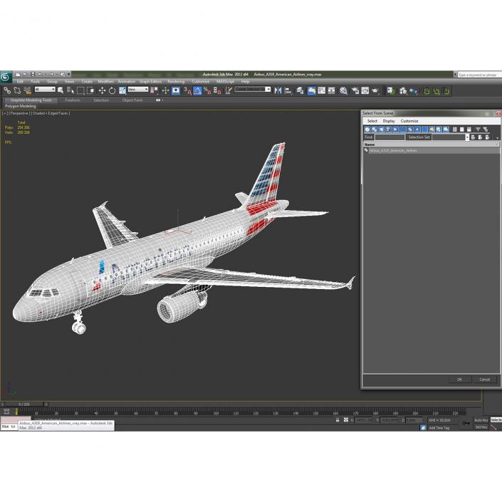 Airbus A319 American Airlines 3D model