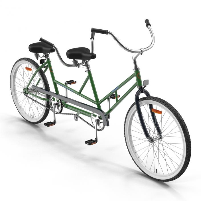 Retro Bicycle Built for Two Rigged 3D model